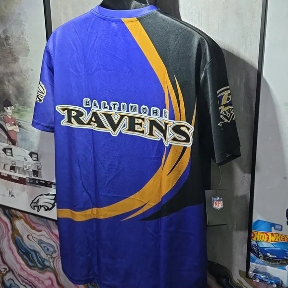 L Baltimore Ravens Custom Sublimated NFL Football Game Day Fan Jersey - Picture 6 of 8